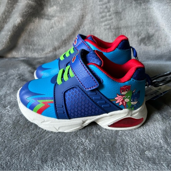 Pj Mask Shoes Sneakers Toddler Boys Size 8 Blue‎ Adjustable Straps Light Up - Picture 1 of 11